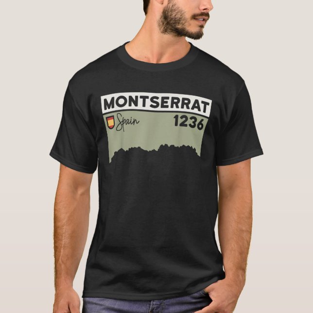 Montserrat Height Hike Monastery Barcelona Spanien T Shirt (Framsida)