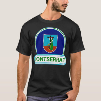 Montserrat Land Badge Montserrat Flagga T Shirt
