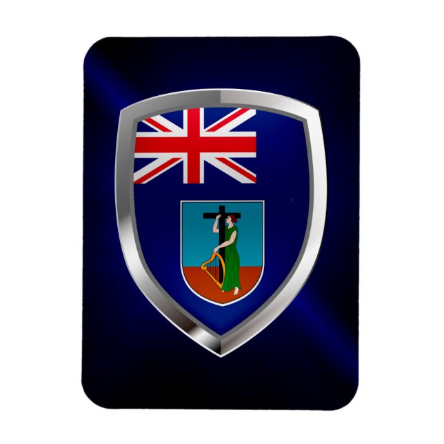Montserrat Metallic Emblem Magnet (Vertikal)