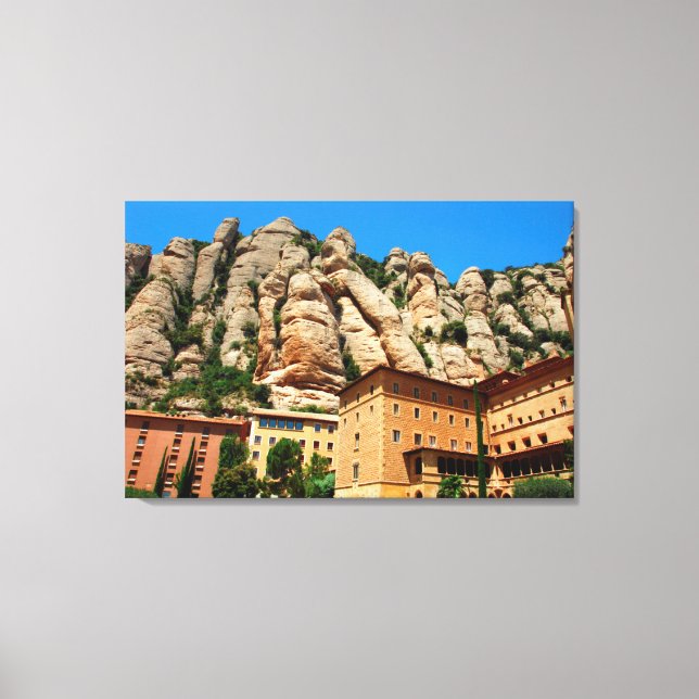 Montserrat Monastery, Katalonien, Spanien Canvastryck (Framsida)