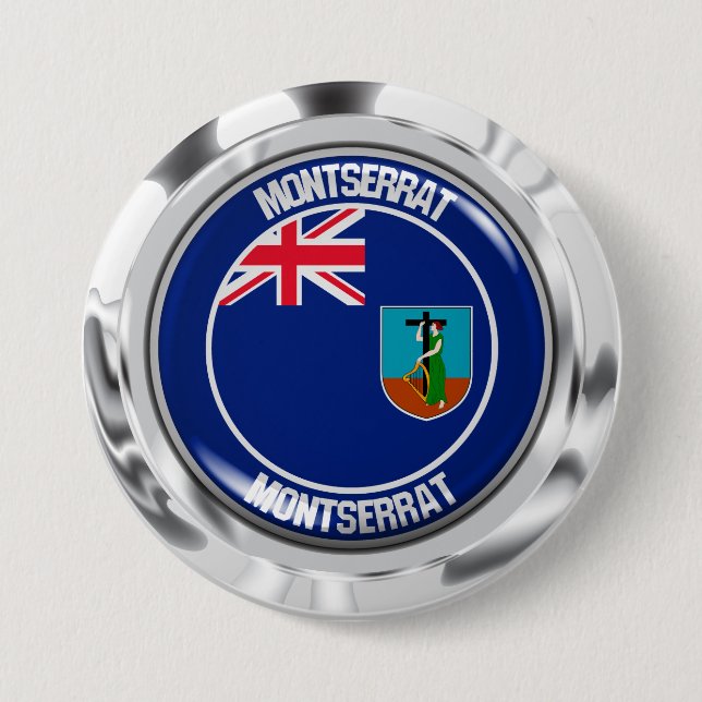 Montserrat Round Emblem Knapp (Framsida)