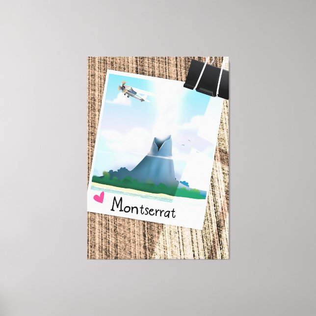 Montserrat Volcano poster. Canvastryck (Framsida)