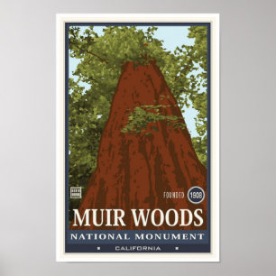 Monument 3 för Muir skogenmedborgare Poster