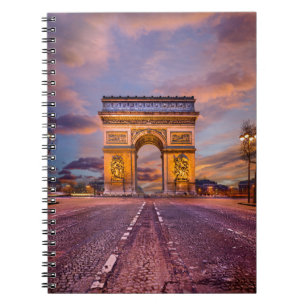 Monument Arc de Triomphe, Paris Frankrike Anteckningsbok