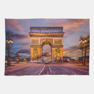 Monument Arc de Triomphe, Paris Frankrike Kökshandduk