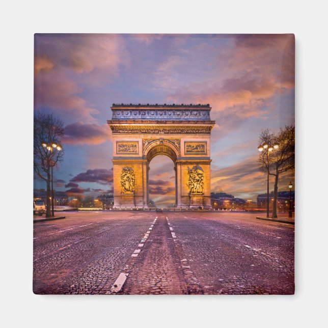 Monument | Arc de Triomphe, Paris Frankrike Magnet (Framsidan)