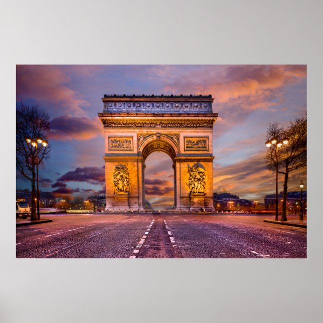 Monument | Arc de Triomphe, Paris Frankrike Poster (Framsidan)