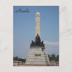 monument av manila rizal vykort