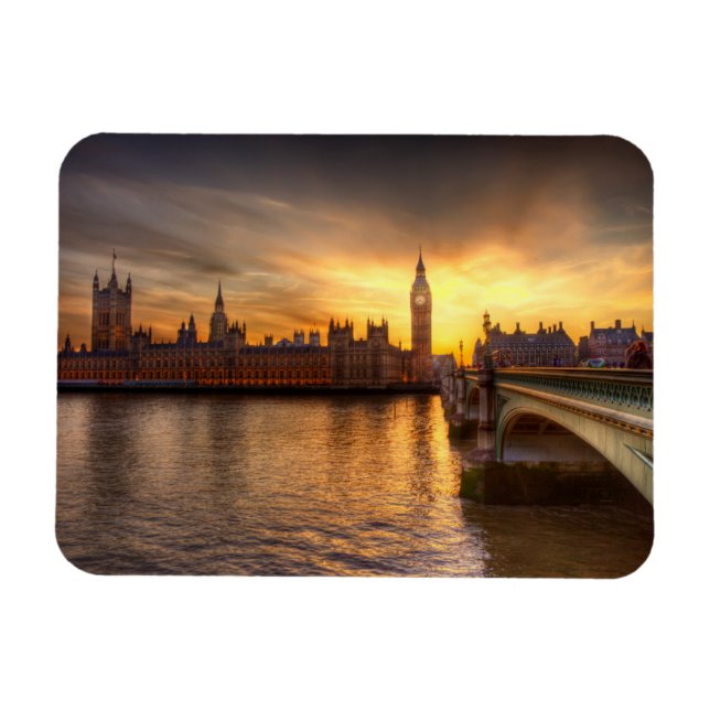 Monument | Big Ben & Houses Magnet (Horisontell)