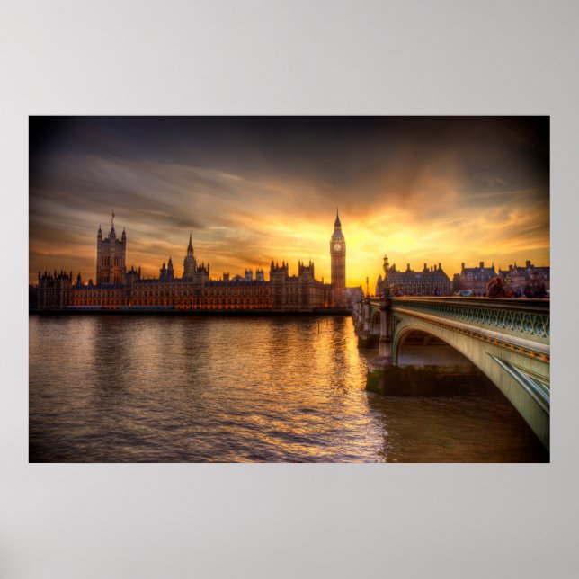 Monument | Big Ben & Houses Poster (Framsidan)