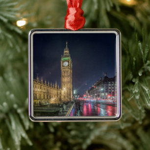 Monument Big Ben på natten Julgransprydnad Metall