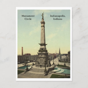 Monument Circle i Indianapolis, Indiana Vykort