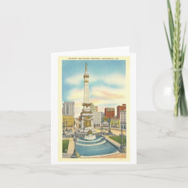 Monument Circle, Indianapolis, Note Card Tack Kort (Framsida)