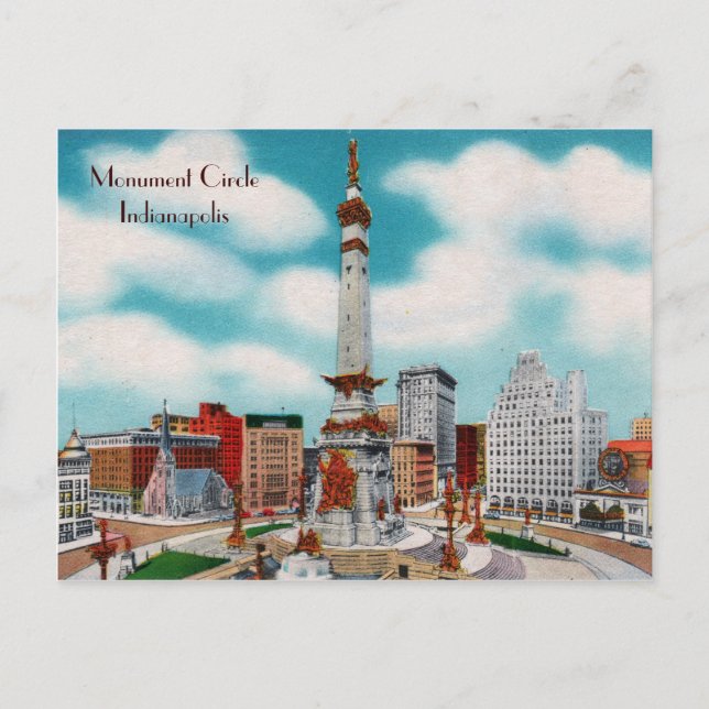 Monument Circle Vykort (Framsida)