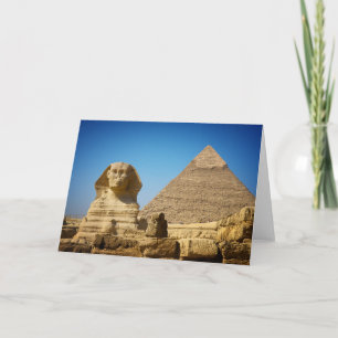 Monument Egyptenens sfinx och pyramid Kort