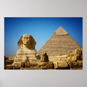 Monument Egyptenens sfinx och pyramid Poster