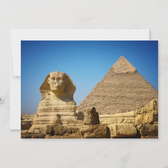 Monument | Egyptenens sfinx och pyramid Tack Kort (Framsida)