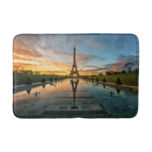 Monument Eiffel Torn Sunrise Badrumsmatta