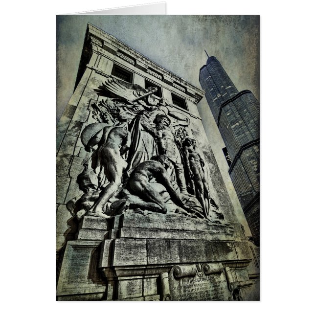 Monument för Ft Dearborn OBS Kort (Framsidan)