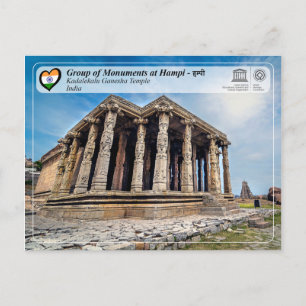 Monument-gruppen i Hampi-Kadalekalu Temple Vykort