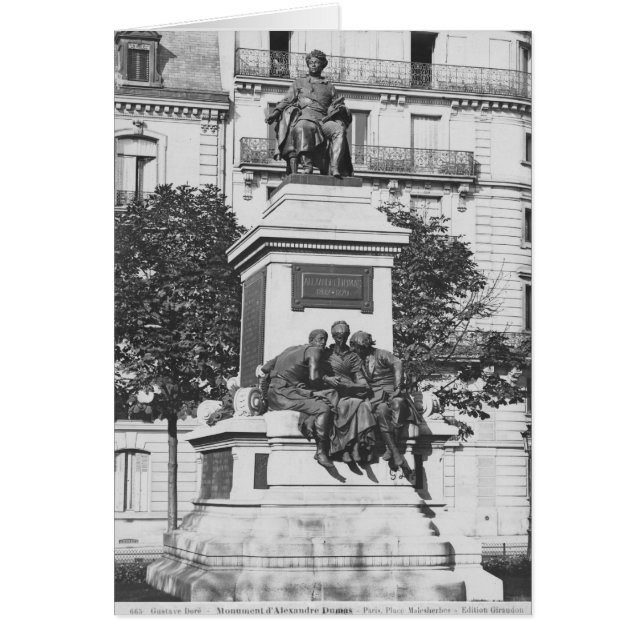 Monument i Alexandre Dumas Pere, 1883 Hälsningskort (Framsidan)