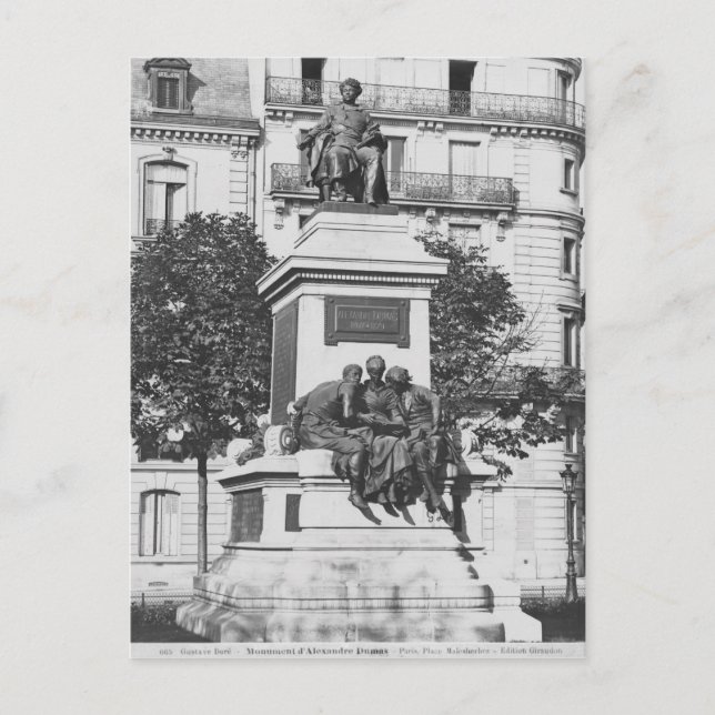 Monument i Alexandre Dumas Pere, 1883 Vykort (Framsida)