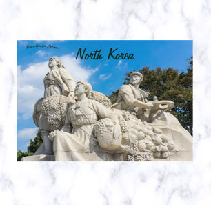 Monument i Nordkoreas postverk Juche Torn Pyongyan Vykort
