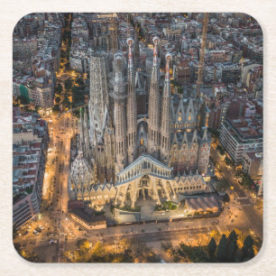 Monument La Sagrada Familia Underlägg Papper Kvadrat