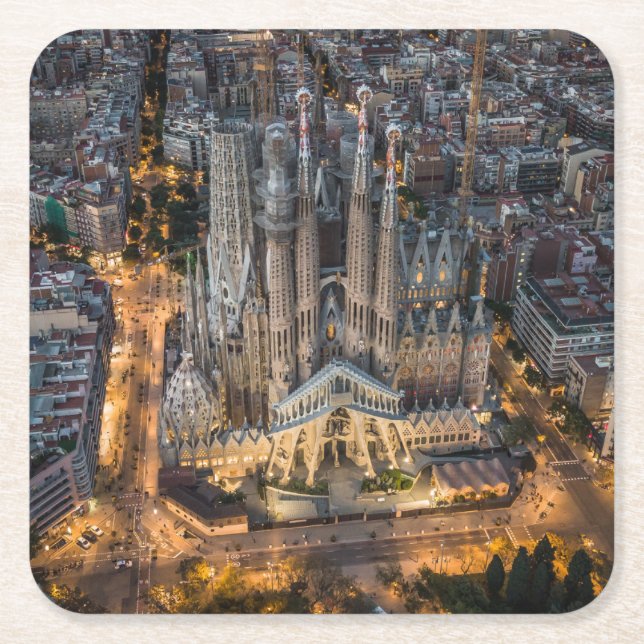 Monument | La Sagrada Familia Underlägg Papper Kvadrat (Framsidan)