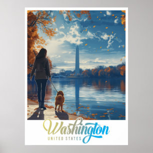 Monument och historia: Washington DC Poster