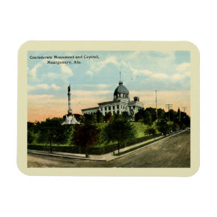 Monument och Huvudstad, Montgomery AL Vintage Magnet