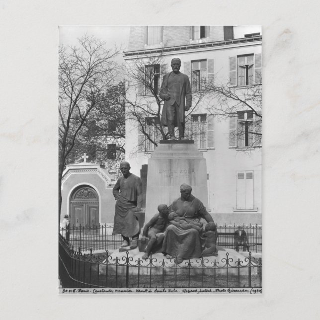 Monument över Emile Zola Vykort (Framsida)
