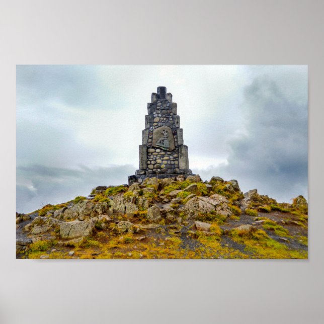 Monument över Islands Poet Stephan G. Stephansson Poster (Framsidan)