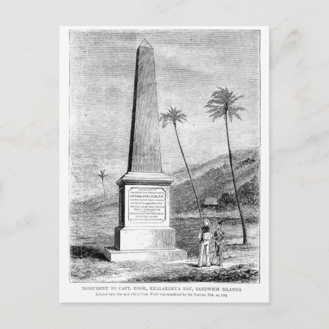 Monument över kapten James Cook Vykort (Framsida)