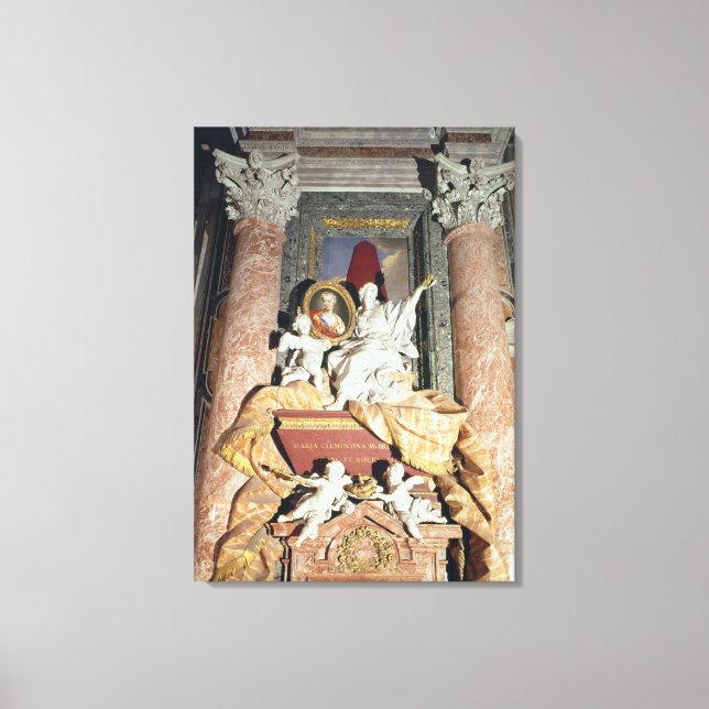 Monument över Maria Clementina Sobieska 1739 Canvastryck (Framsida)