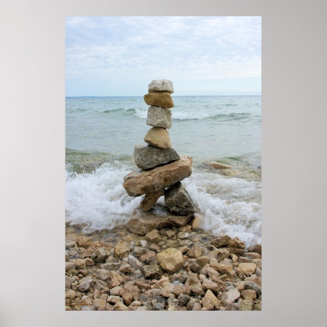 Monument över pelaren sten - Mackinac-ön Michigan Poster (Framsidan)