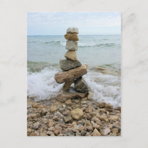 Monument över pelaren sten - Mackinac-ön Michigan Vykort