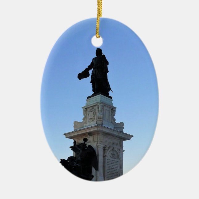 Monument över Samuel De Chamblank, Quebec, Kanada Julgransprydnad Keramik (Framsidan)