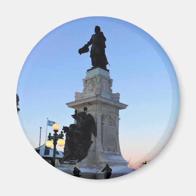 Monument över Samuel De Chamblank, Quebec, Kanada Magnet (Framsidan)