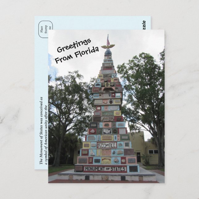 Monument över Stater - Kissimmee Florida Vykort (Fram/baksida)