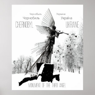Monument över tredje ängeln - Tjernobyl, Ukraina Poster