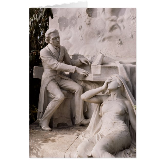 Monument på Frederic Chopin Hälsningskort (Framsidan)