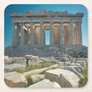 Monument Parthenon Aten, Grekland Underlägg Papper Kvadrat