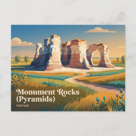 Monument Rocks (Pyramider) Kansas Vykort
