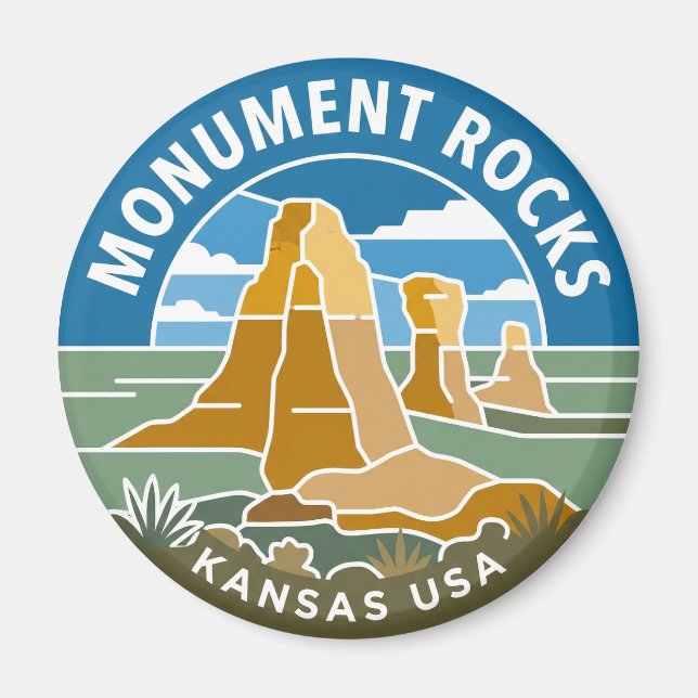 Monument Rocks USA Magnet (Framsidan)