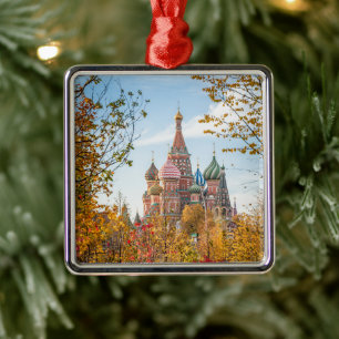Monument St. Basil's Cathedral Moskva Julgransprydnad Metall