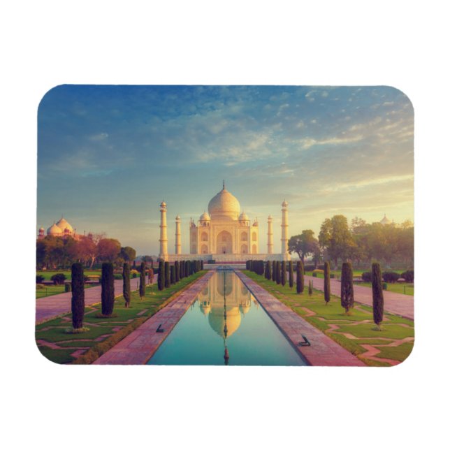 Monument | Taj Mahal Färg Magnet (Horisontell)