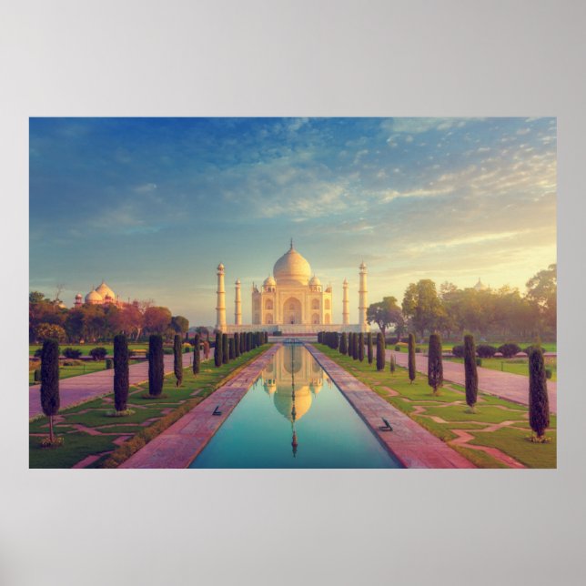 Monument | Taj Mahal Färg Poster (Framsidan)