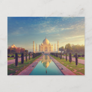 Monument Taj Mahal Färger Vykort