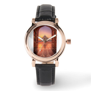 Monument Taj Mahal, Indien vid Sunset Armbandsur